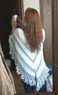 Blue and White Shawl