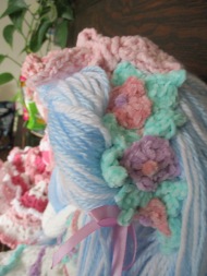 Blue Tilda Doll Headband Flowers