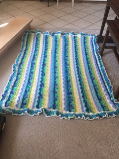 Caron Summer Mist Throw with Yellow and Blue