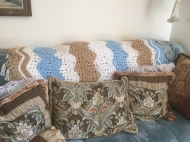 The Six Day Kid Blanket in Sand and Blue